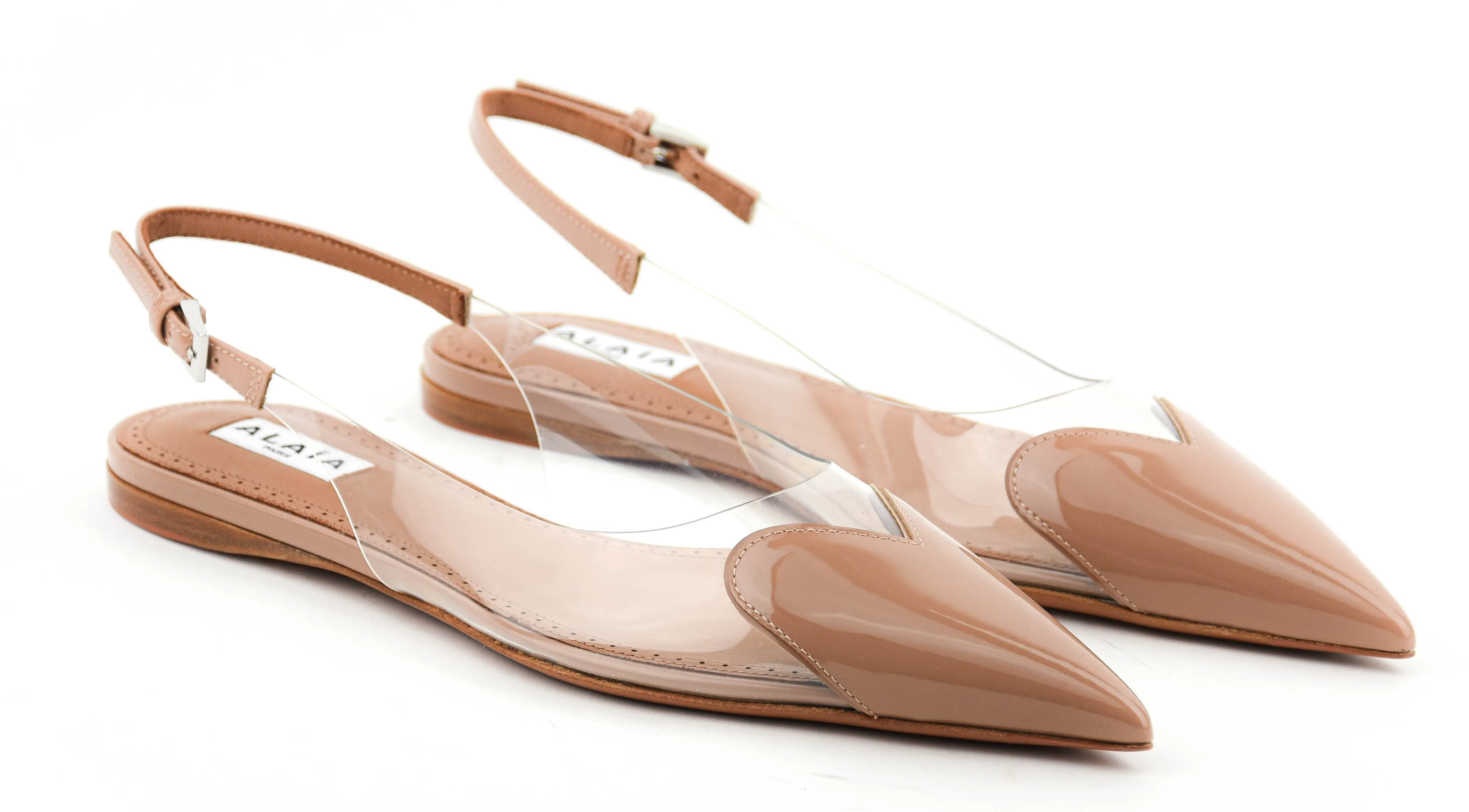 ALAIA LE COUER SLINGBACK FLAT NUDE