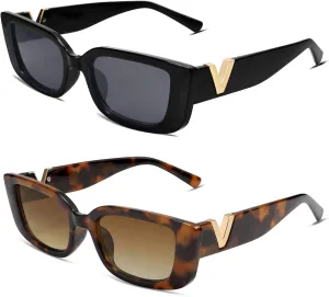 Allarallvr Rectangle Sunglasses for Women 90s Retro Trendy Y2K Classical Vintage Square Shades AR82037