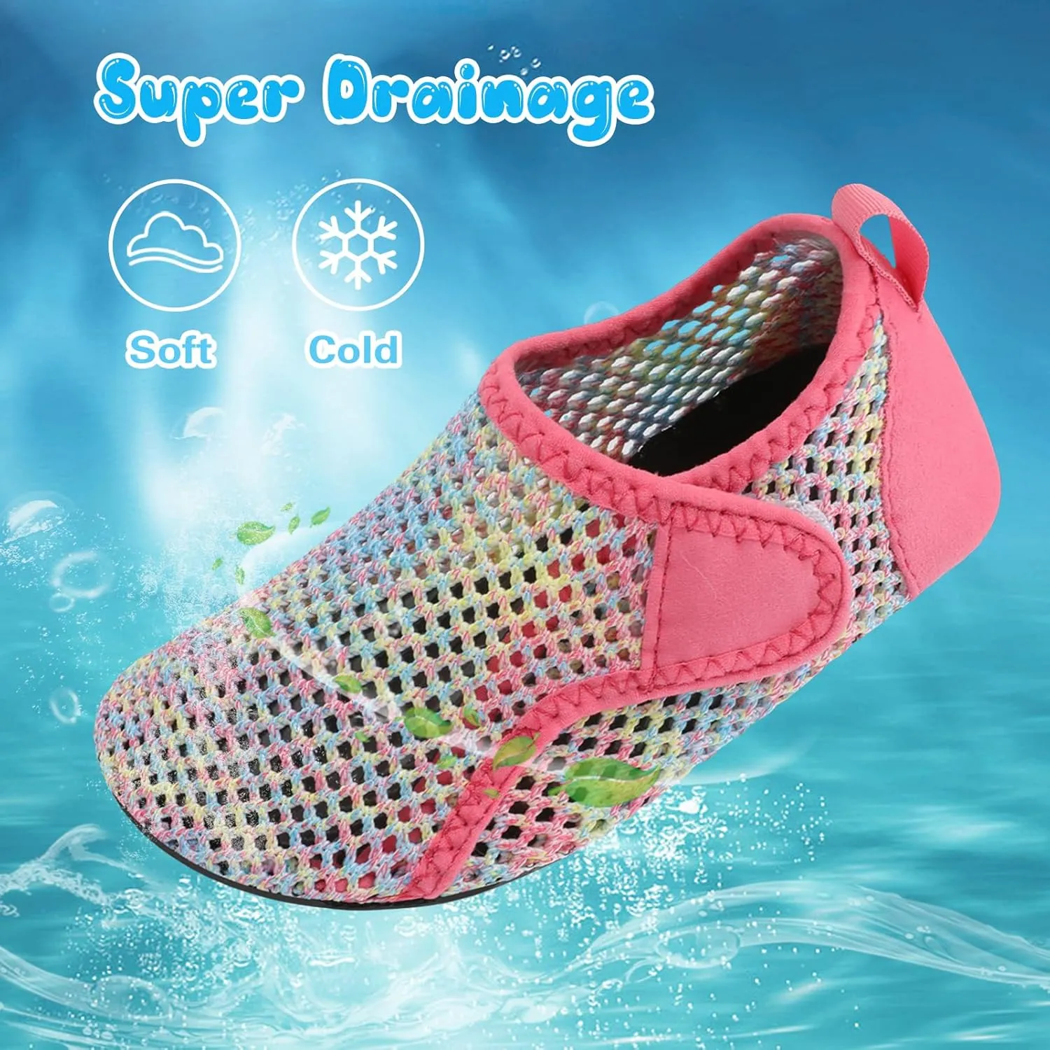 Besroad Kids Water Shoes Girls Boys Quick Dry Aqua Socks Barefoot Non Slip Beach Swim Surf Shoes