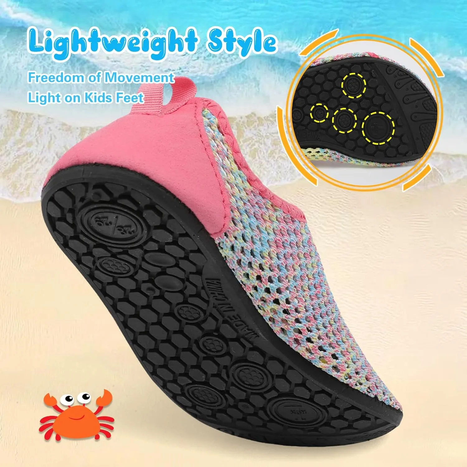 Besroad Kids Water Shoes Girls Boys Quick Dry Aqua Socks Barefoot Non Slip Beach Swim Surf Shoes