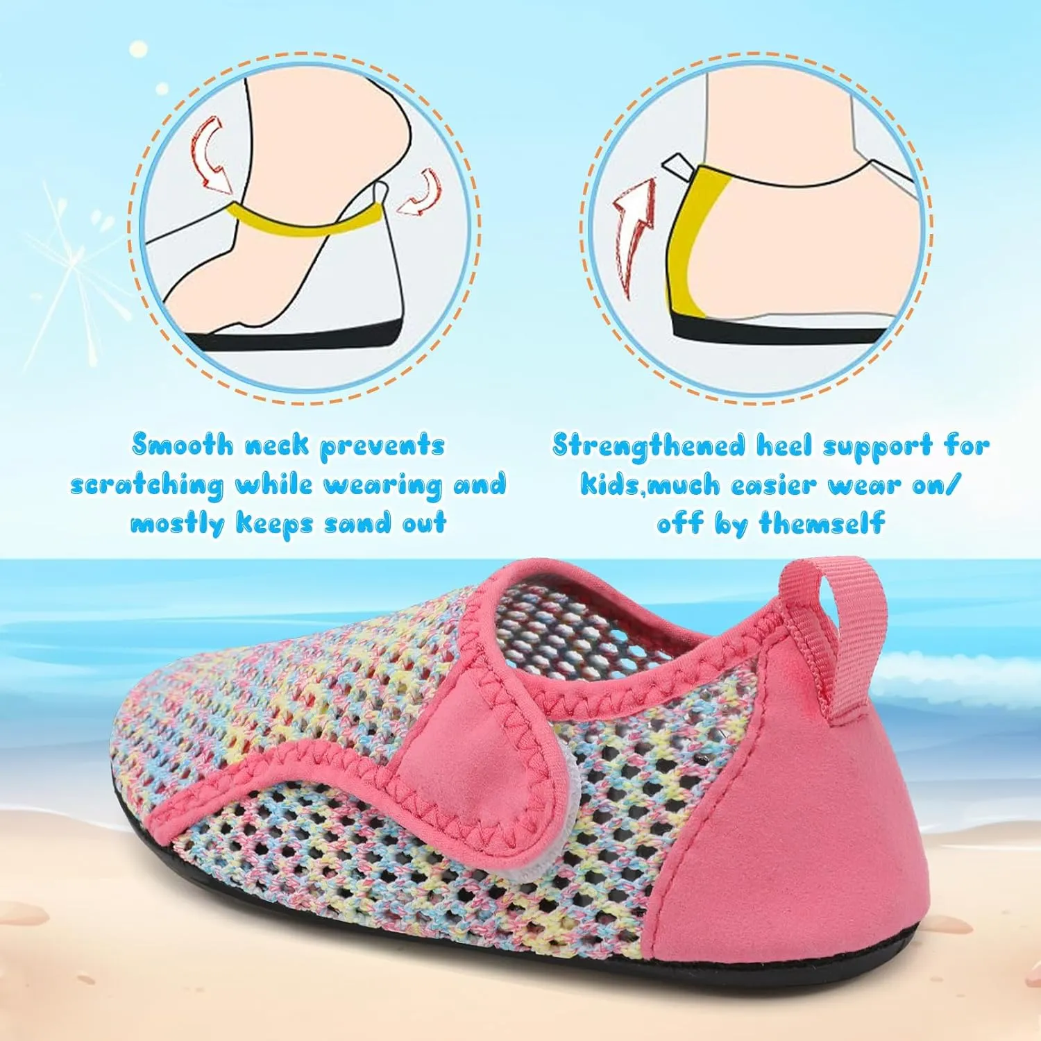Besroad Kids Water Shoes Girls Boys Quick Dry Aqua Socks Barefoot Non Slip Beach Swim Surf Shoes