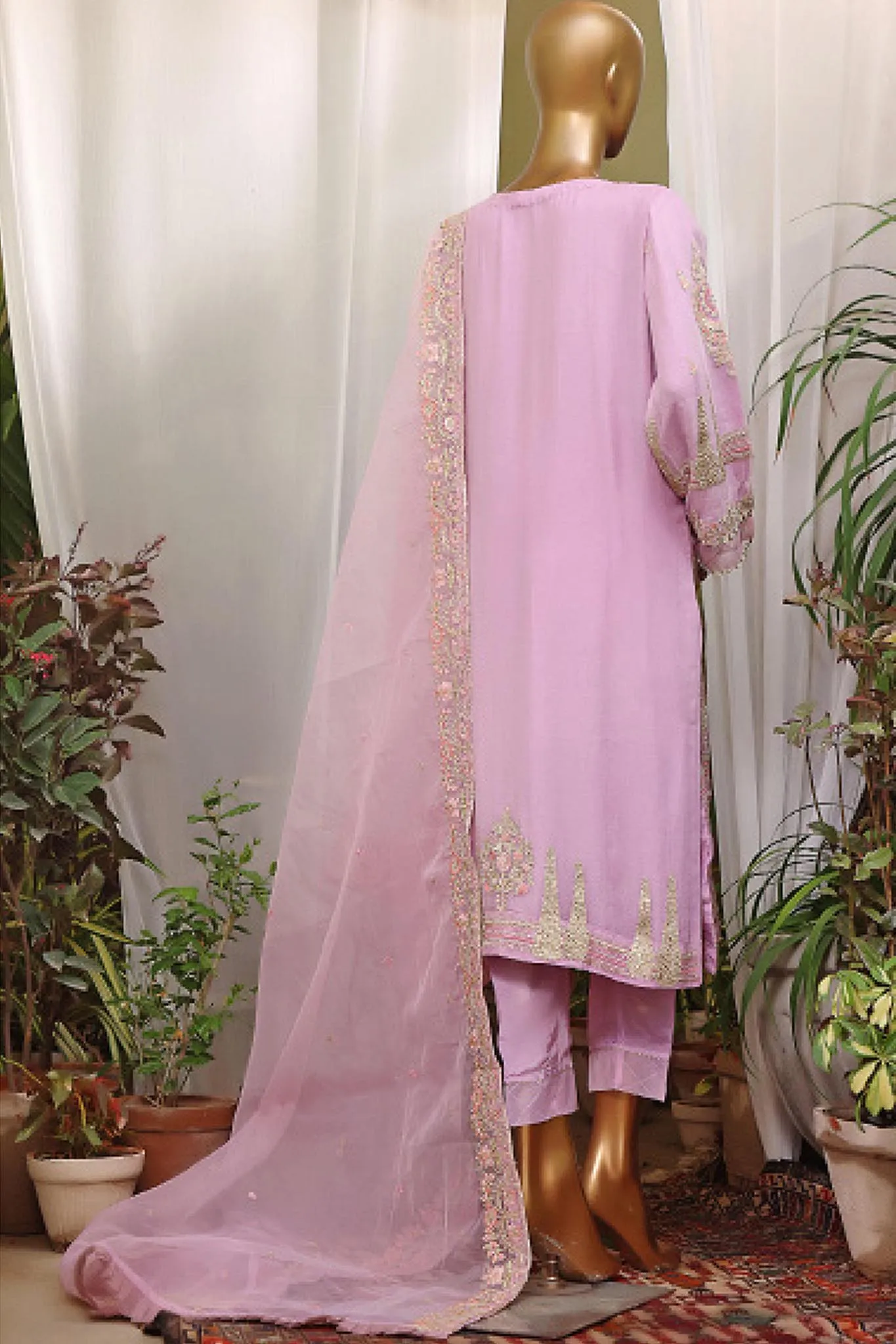 Bin Saeed Stitched 2 Piece Embroidered Chiffon Vol-07 Collection'2022-ZEFC-0014-L.Purple