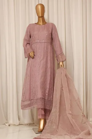 Bin Saeed Stitched 3 Piece Emb Chiffon Formal Collection'2023-ZEFC-2012-Palam