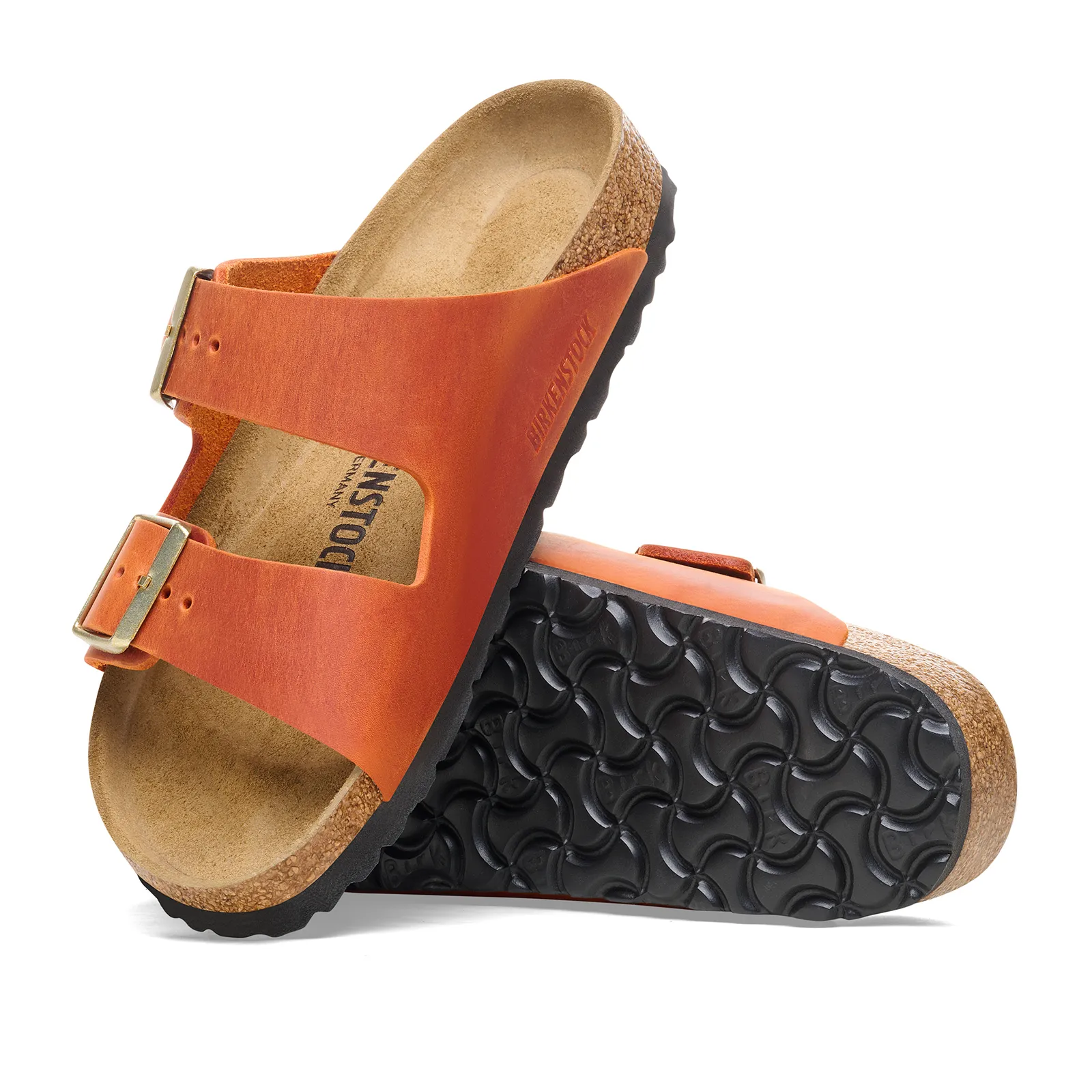 Birkenstock Arizona Slide Sandal (Women) - Burnt Orange Oiled Leather