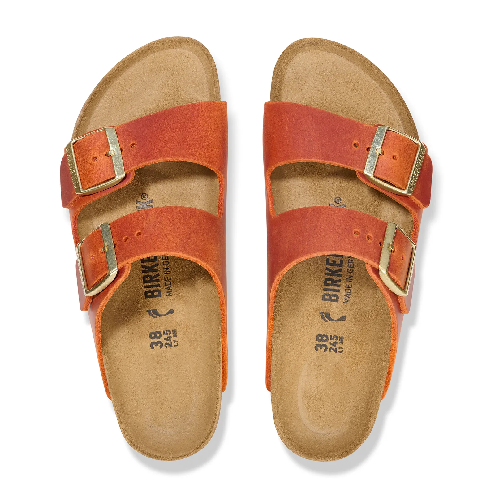Birkenstock Arizona Slide Sandal (Women) - Burnt Orange Oiled Leather