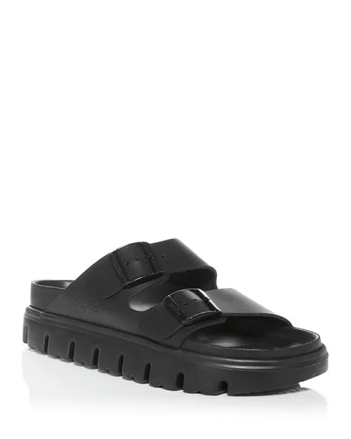 Birkenstock Women's Arizona Chunky Slip-On Sandals with Buckle Insole color Black