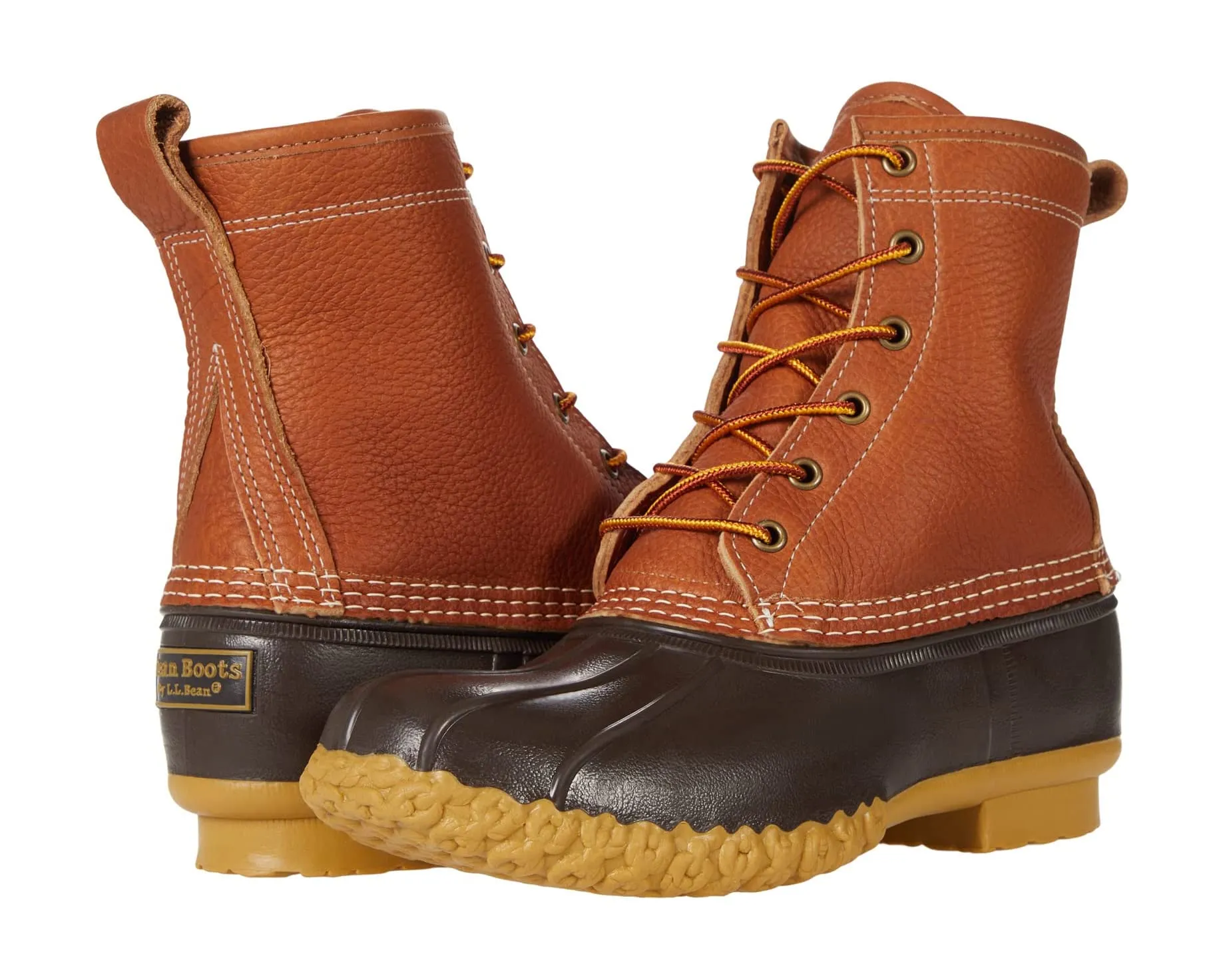 Boots 8" Tumbled Leather Shearling Lined Bean Boot Lean, tan