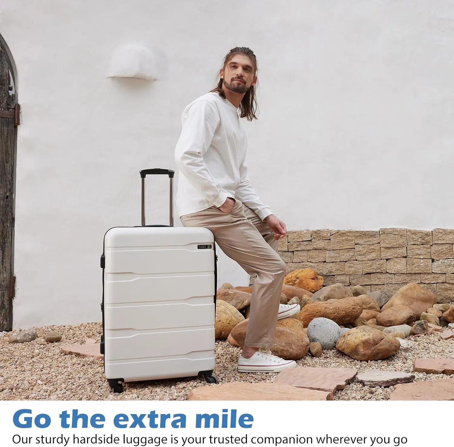 Coolife Luggage Expandable(only 28") Suitcase PC ABS Spinner Built-In TSA lock 20in 24in 28in Carry on (Teal., S(20in_carry on))