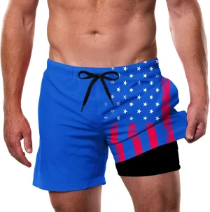 Cozople Mens Swim Trunks with Compression Liner 5.5" Inseam Quick Dry Bathing Suit Lightweight Swimming Shorts