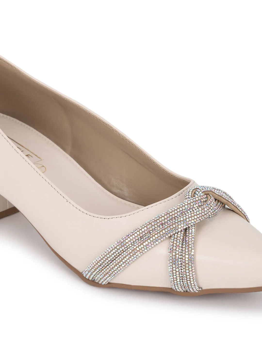 Cream PU Block Ballerina Sandals (TC-REN-BL184-CRM)