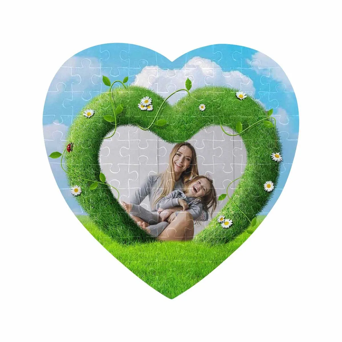 Custom Photo Sky Heart-Shaped Jigsaw Puzzle Best Indoor Gifts For Lover 75 Pieces