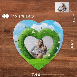 Custom Photo Sky Heart-Shaped Jigsaw Puzzle Best Indoor Gifts For Lover 75 Pieces