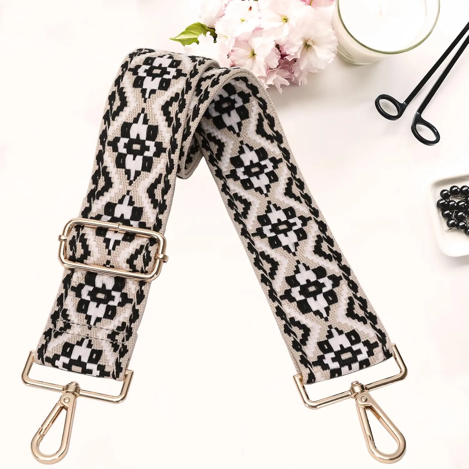 GINJKGO Purse Straps Replacement Crossbody - Adjustable Bag Strap for Purses, Wide Shoulder Strap for Women Guitar Purses