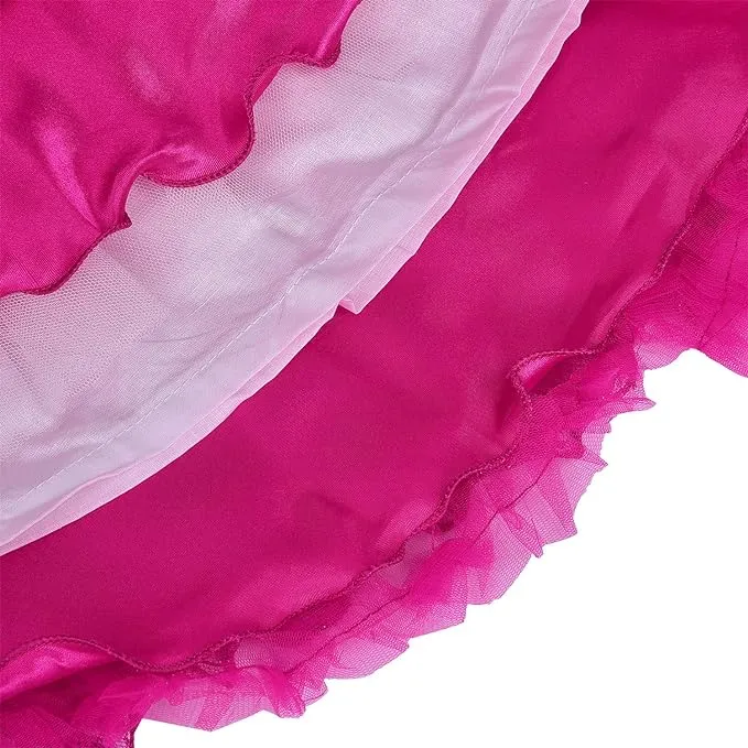Girls Circular Flare Net Dress
