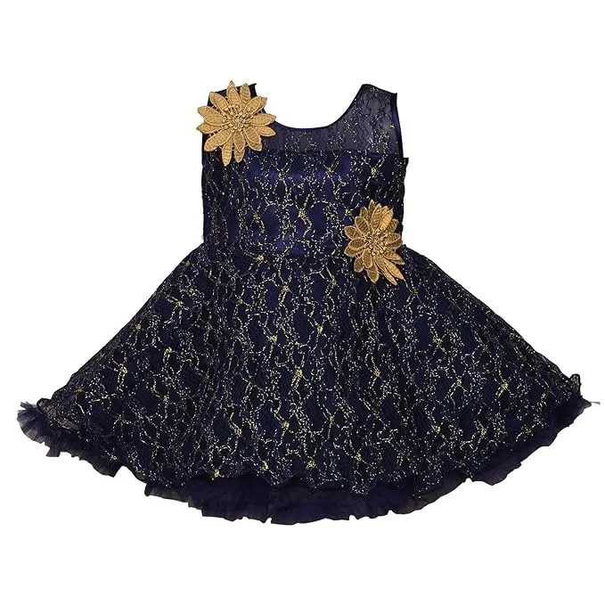 Girls Circular Flare Net Dress