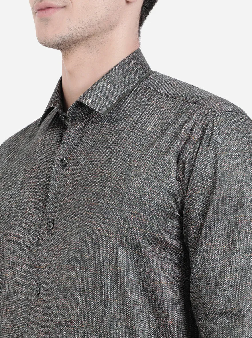 Green & Maroon Solid Slim Fit Party Wear Shirt | JB Studio