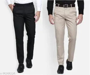 HAUL CHIC'S BLACK, CREAM FORMAL TROUSER