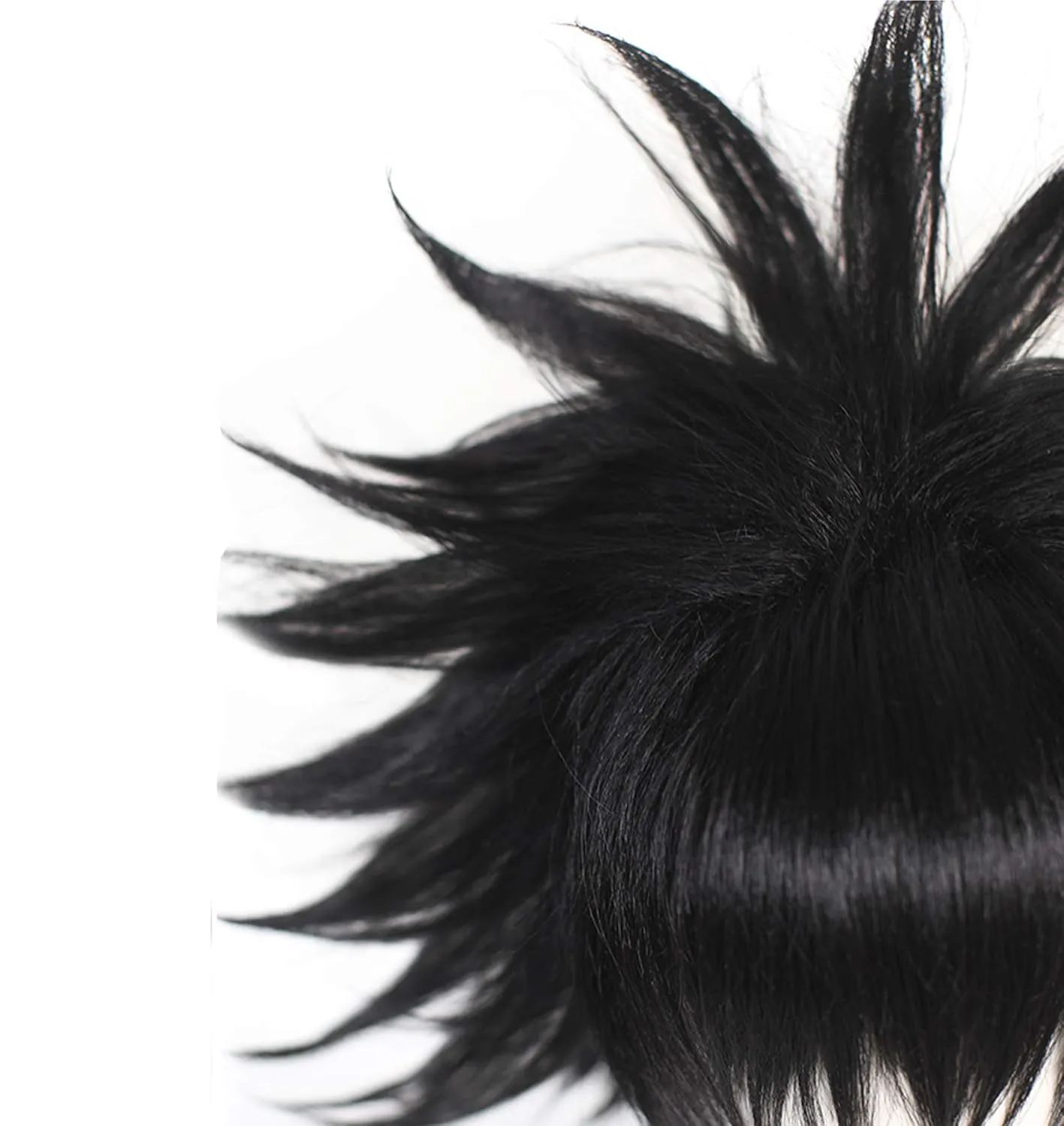 JoneTing Black Layered Wig ?? Hair Cap?? Cosplay Costume Synthetic Short Black Spiky Wigs for Halloween Black Hair for Boy Anime Cospaly Peluca Negra for Mens Wig