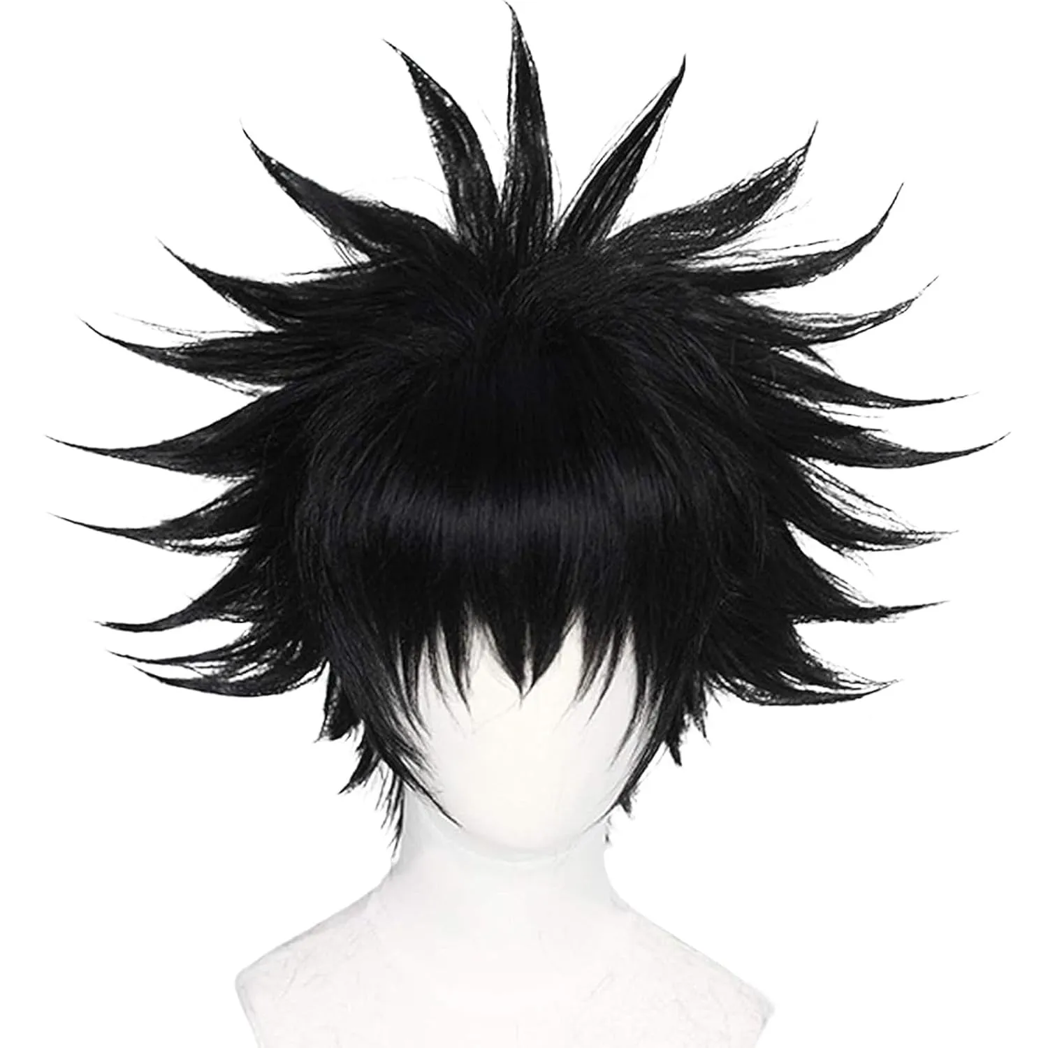 JoneTing Black Layered Wig ?? Hair Cap?? Cosplay Costume Synthetic Short Black Spiky Wigs for Halloween Black Hair for Boy Anime Cospaly Peluca Negra for Mens Wig