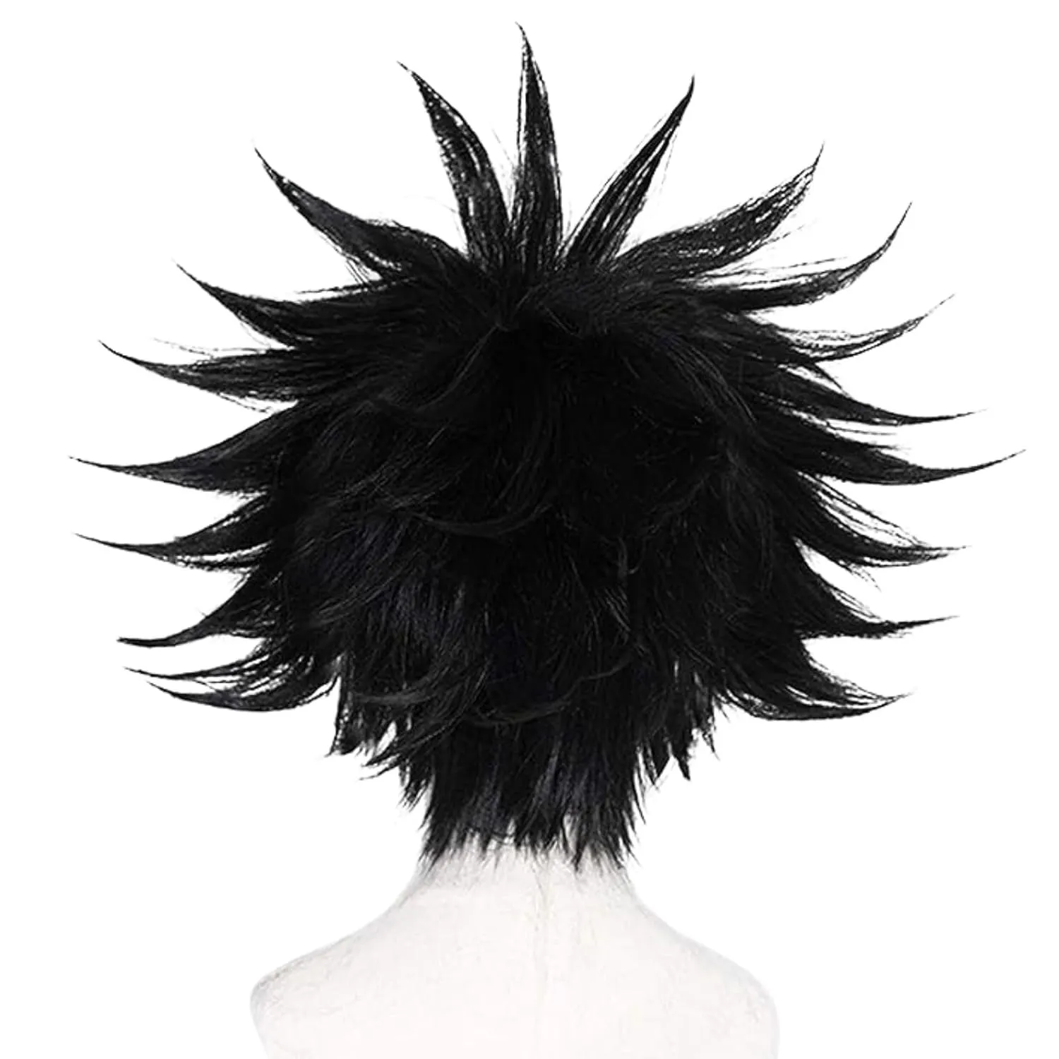 JoneTing Black Layered Wig ?? Hair Cap?? Cosplay Costume Synthetic Short Black Spiky Wigs for Halloween Black Hair for Boy Anime Cospaly Peluca Negra for Mens Wig