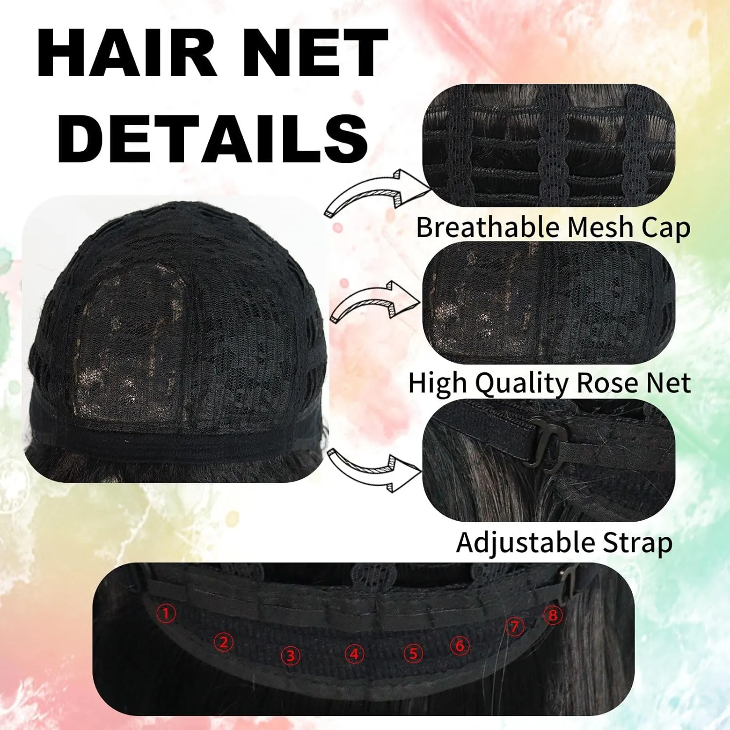 JoneTing Black Layered Wig ?? Hair Cap?? Cosplay Costume Synthetic Short Black Spiky Wigs for Halloween Black Hair for Boy Anime Cospaly Peluca Negra for Mens Wig