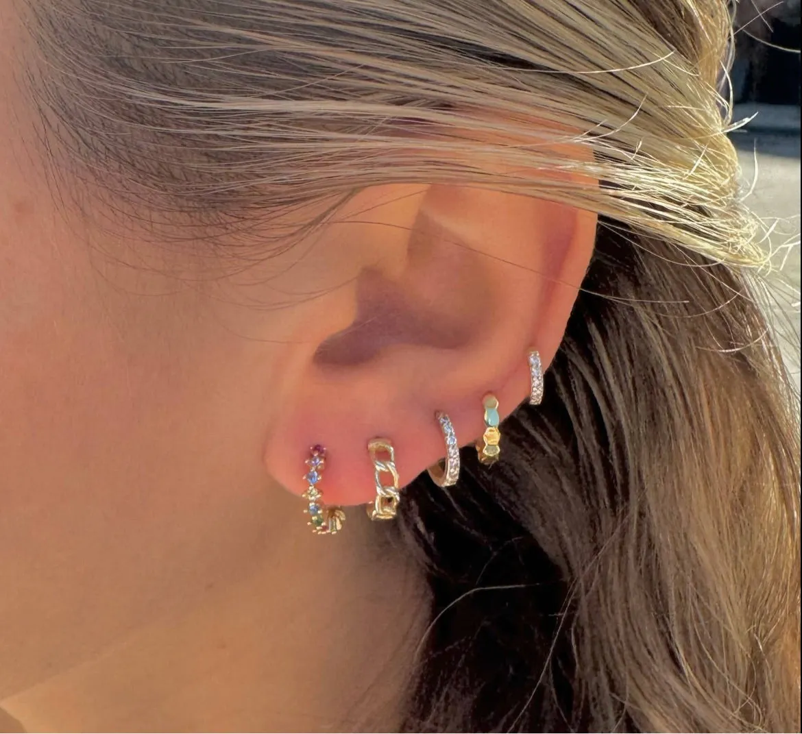 Josie Rainbow Gem Hoops