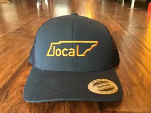 Local Trucker Hat - Navy with Orange Stitching