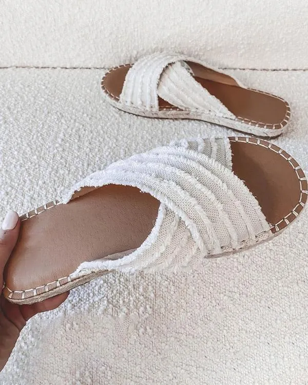 Melarey Cleo Espadrille Slides(3 Colors)