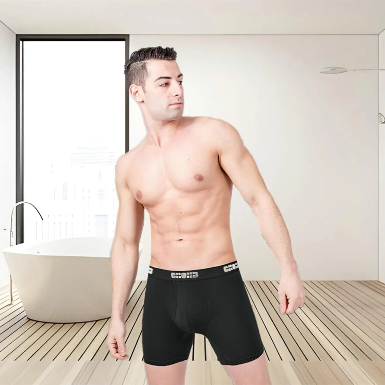 Men's Underwear Micro Modal 3 Pack Boxer Briefs Open Fly
