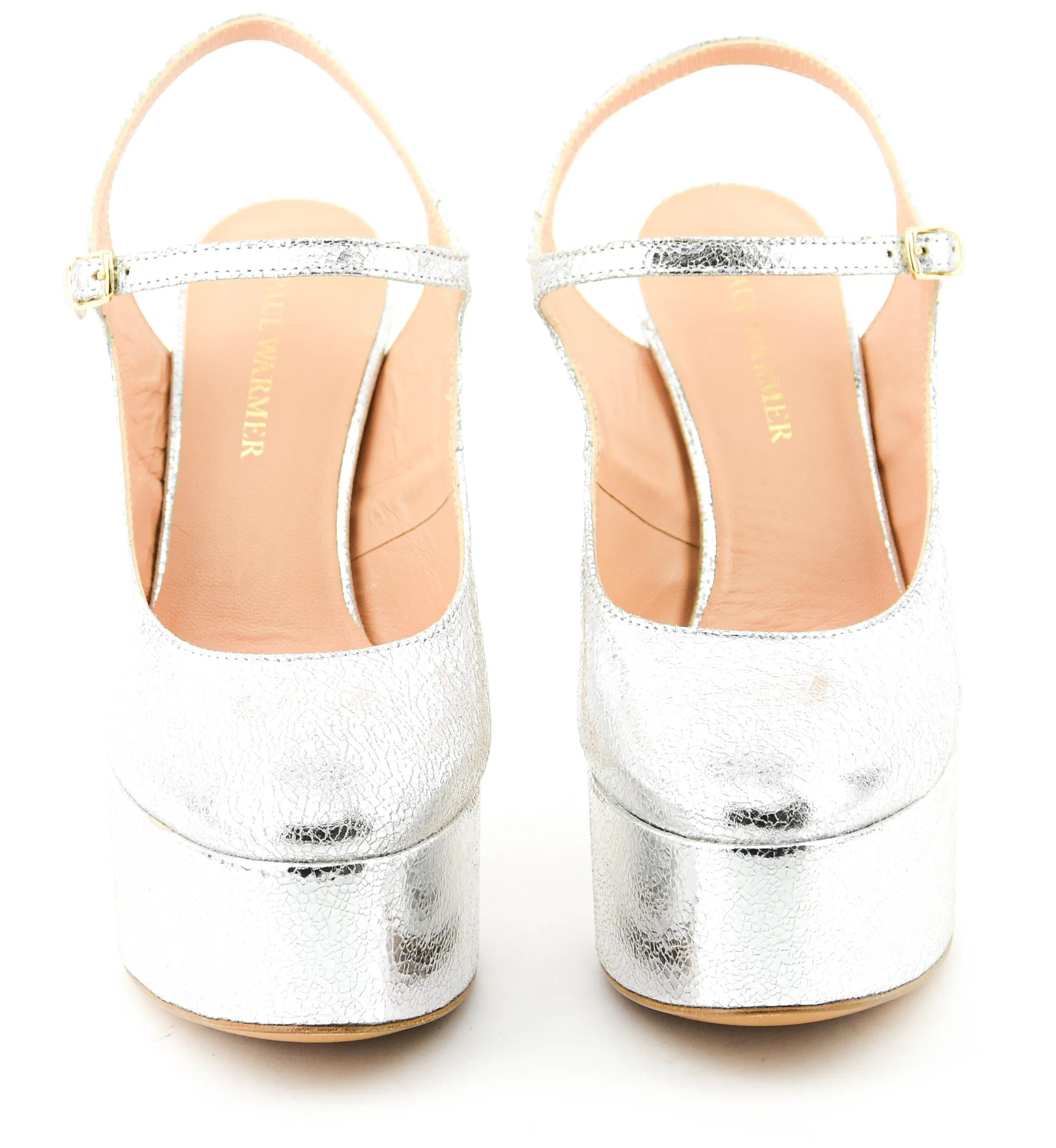 PAUL WARMER LILY PLATFORM SLINGBACK SILVER