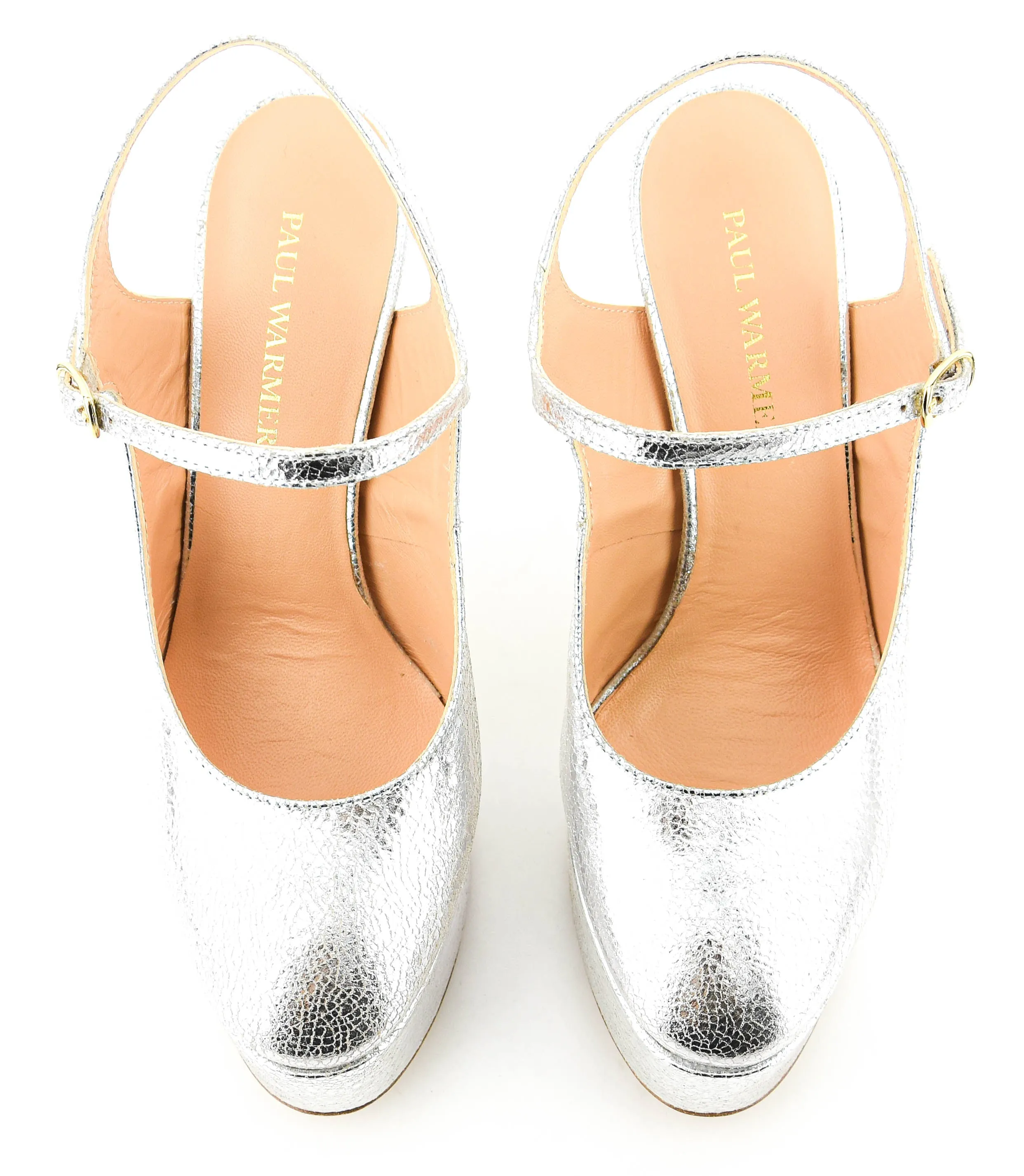 PAUL WARMER LILY PLATFORM SLINGBACK SILVER