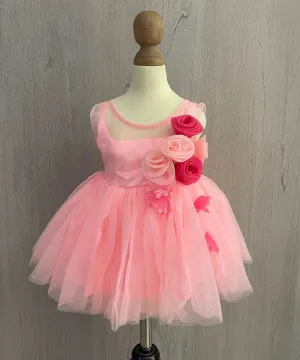 Peach Colored Party Wear Frock