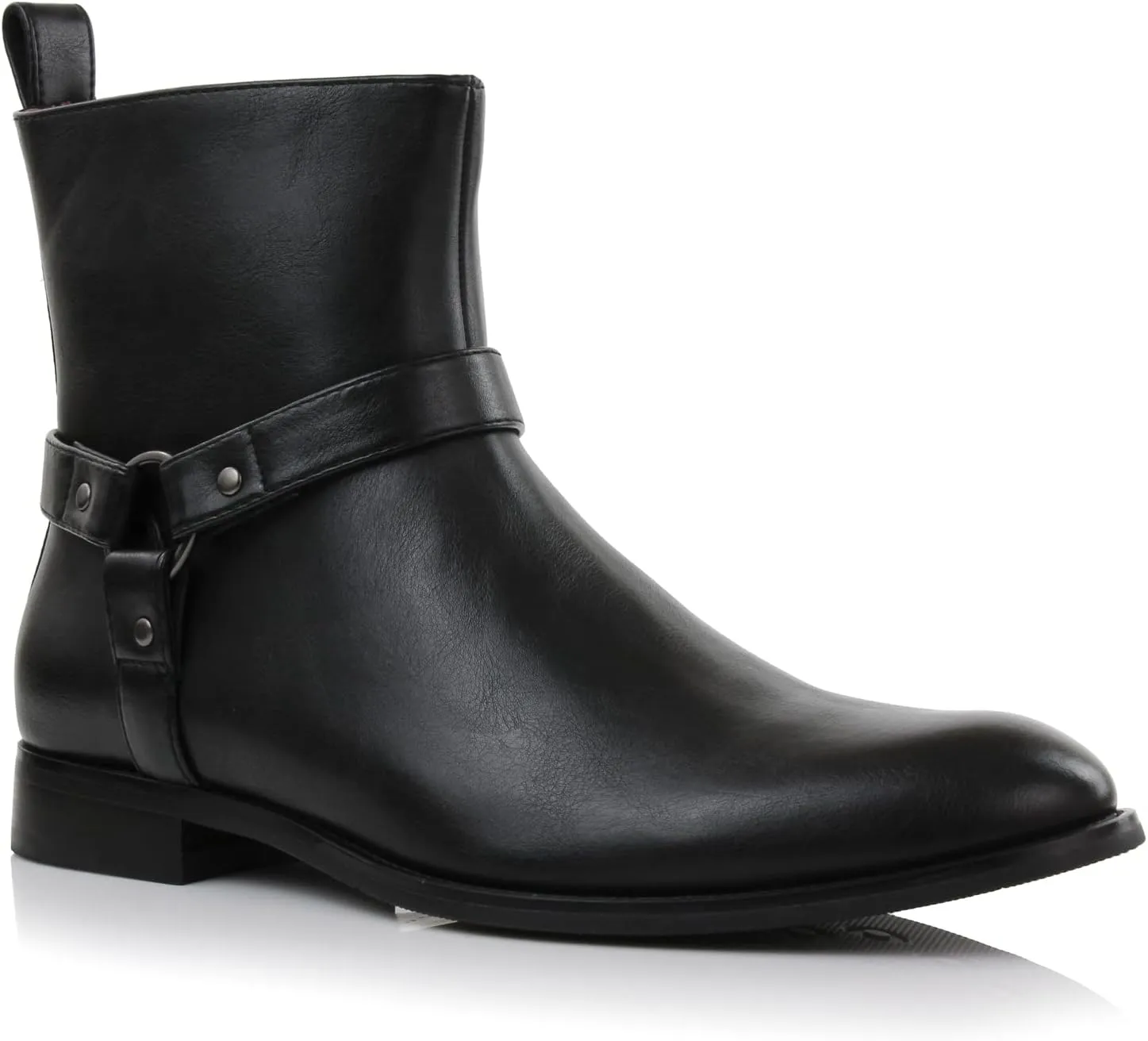 Polar Fox Mens Casual Engineer Zipper and Buckle Motorcycle Boots