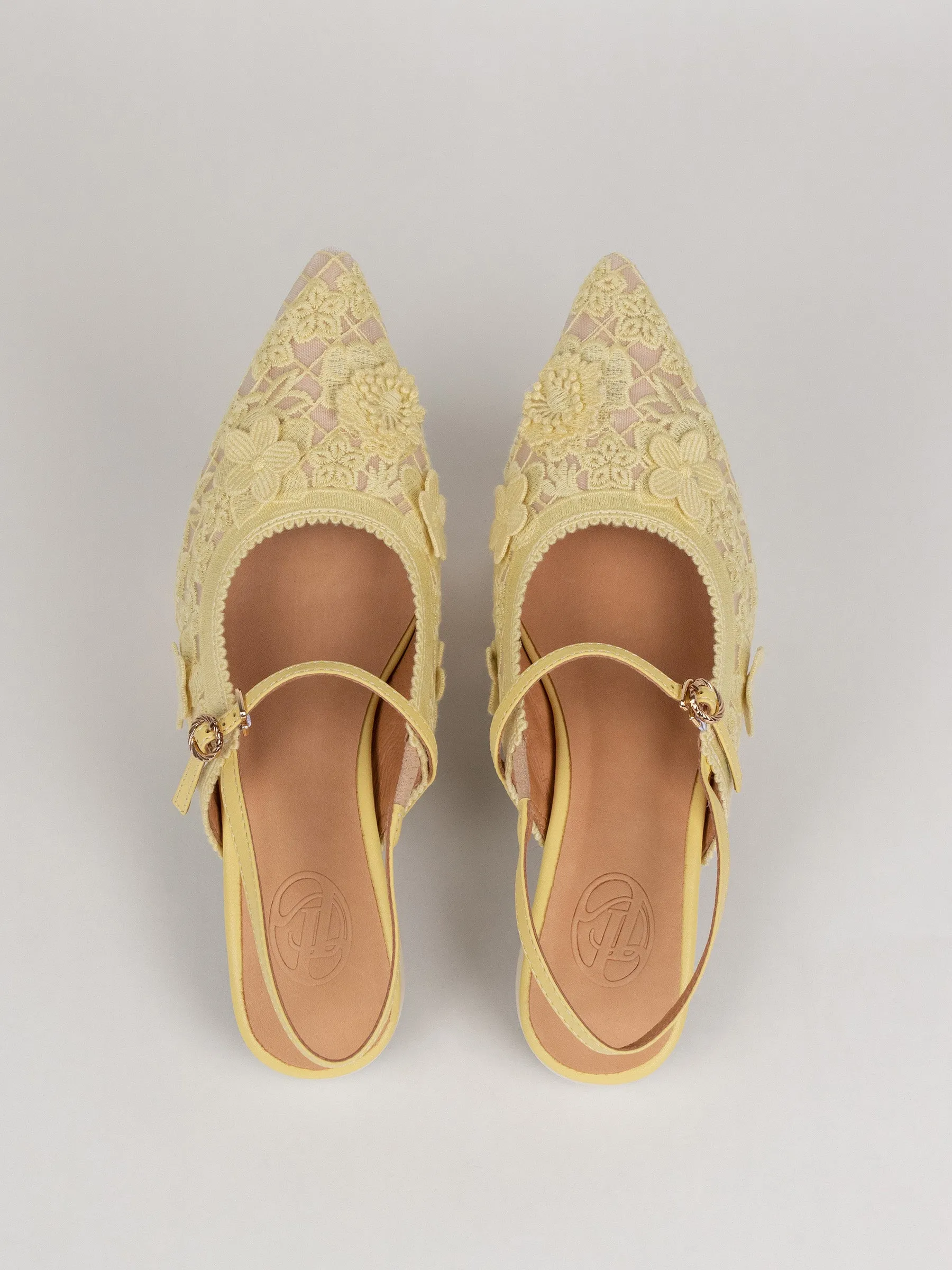 Rayla 𖠁 Pointed Low Pumps With Lace (Limited Edition)