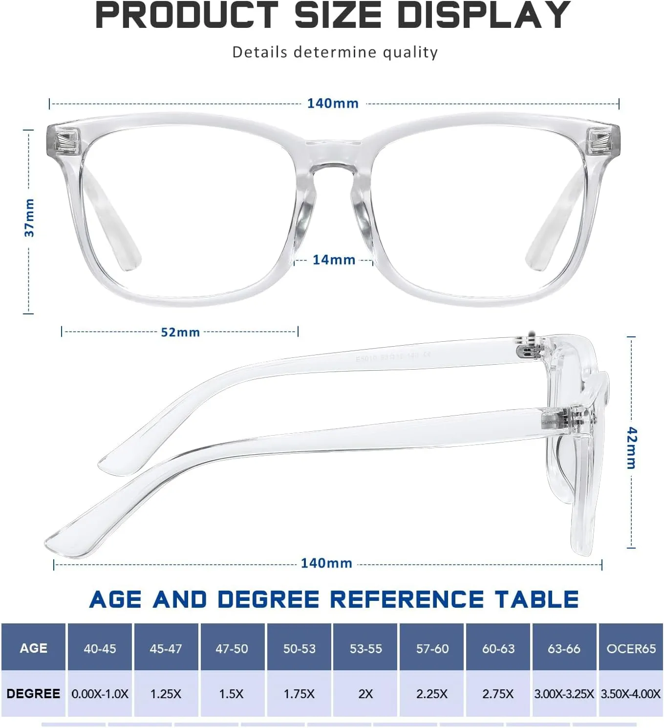 Reading Glasses for Women Men - Anti Glare Blue Light Blocking Glasses,Sturdy Eyeglasses