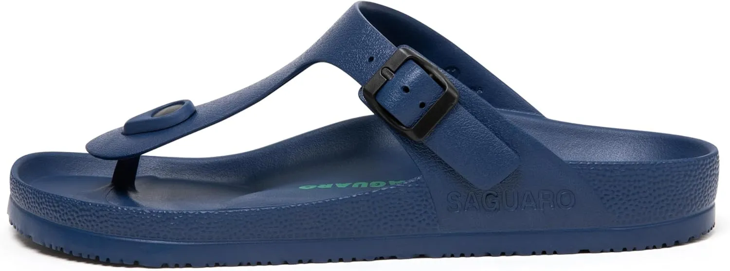 SAGUARO Men's Women's Comfort Double Buckle Sandals Lightweight Adjustable EVA Sandals with Rubble Sole