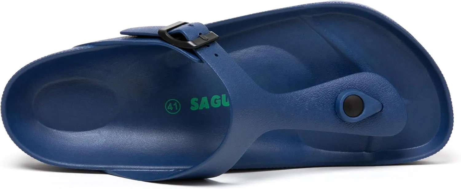 SAGUARO Men's Women's Comfort Double Buckle Sandals Lightweight Adjustable EVA Sandals with Rubble Sole