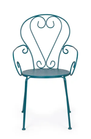 Sedie poltroncine da esterno liberty in ferro battuto verniciato 7 colori