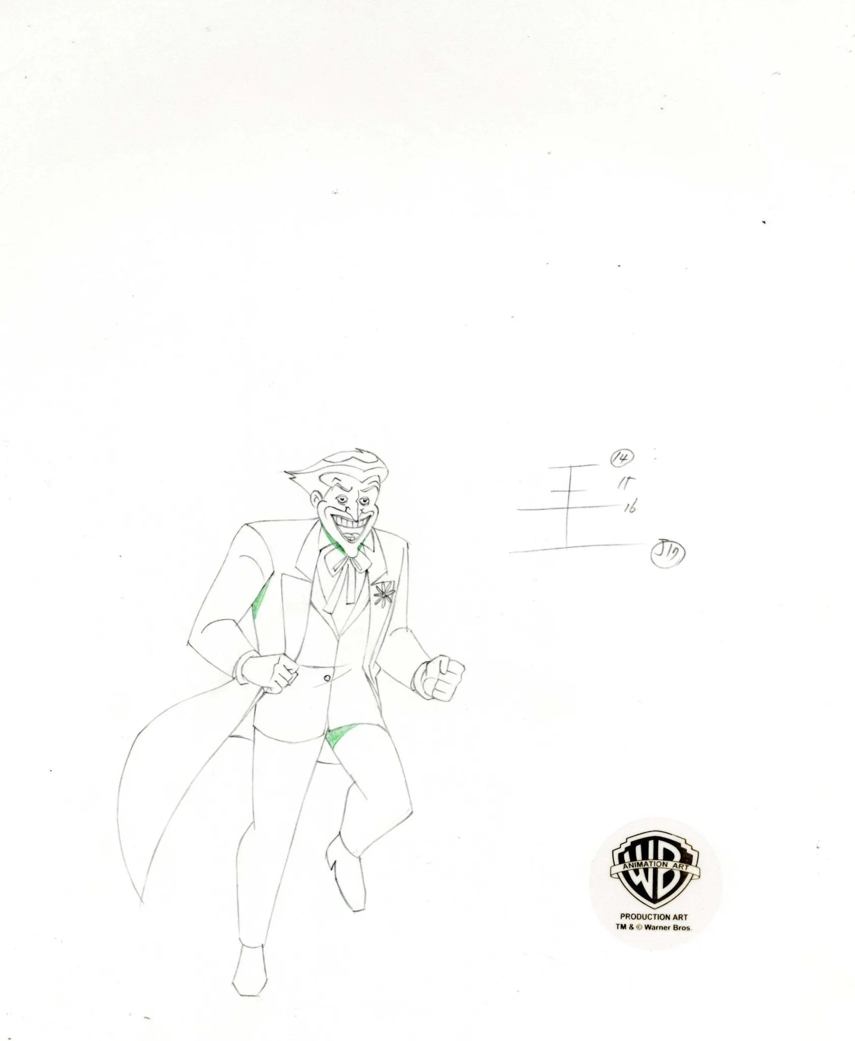 The New Batman Adventures Original Production Drawing: Joker