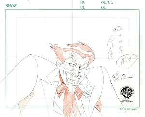 The New Batman Adventures Original Production Drawing signed by Bruce Timm: Joker