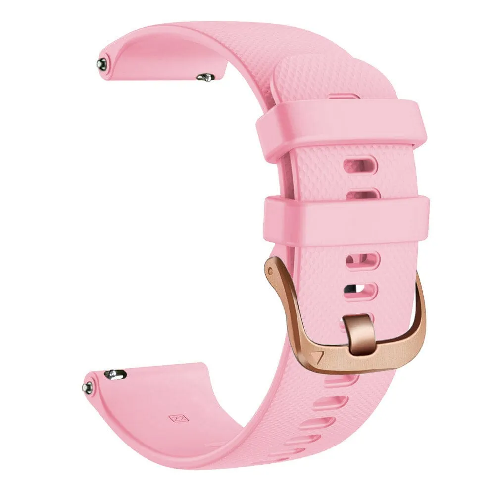 Timberland 22mm Range compatible Silicone Watch Straps with Rose Gold Buckles