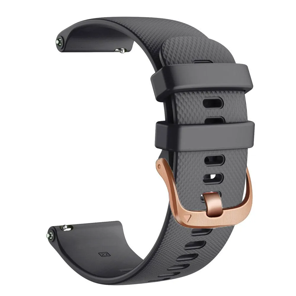 Timberland 22mm Range compatible Silicone Watch Straps with Rose Gold Buckles