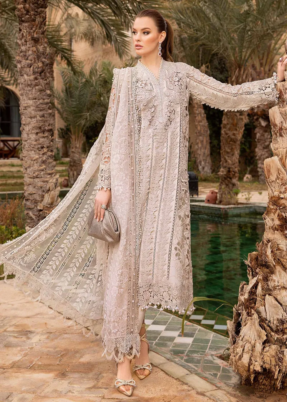 Unstitched Voyage a' Luxe Lawn '24 by Maria B | D-2409-A