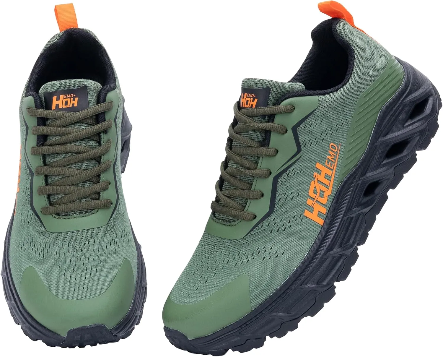 Wide Trail Running Shoes for Mens - FALKON 1.0 Waterproof Hiking Sneakers Wide Width for Outdoor with Jet-Holes Sole