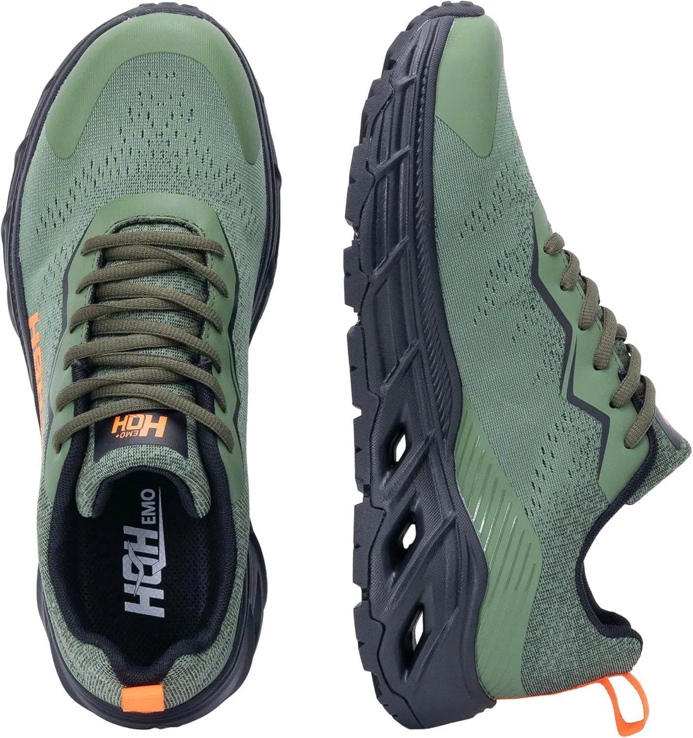 Wide Trail Running Shoes for Mens - FALKON 1.0 Waterproof Hiking Sneakers Wide Width for Outdoor with Jet-Holes Sole