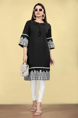 Women Party Wear Embroidery Worked Cotton Kurti