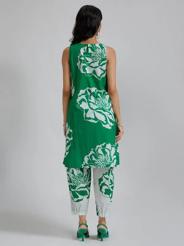 Women's Printed Flared Kurta With Pant Set