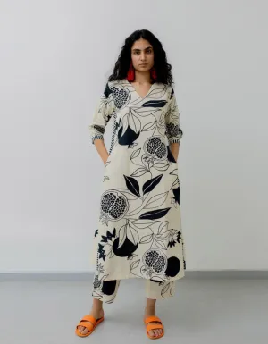 Women's Viscose Floral Printed Straight Kurta Set With Palazzo
